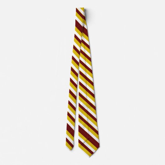 Burgundy Gold en White University Stripe Stropdas (Achterkant)
