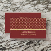 Burgundy Gold Fleur de Lis Marketing Copywriter Visitekaartje
