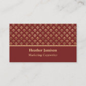 Burgundy Gold Fleur de Lis Marketing Copywriter Visitekaartje (Voorkant)