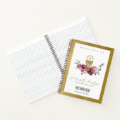 BURGUNDY GOLD FLORA EERSTE HOLY COMMUNION GUESTBOO NOTITIEBOEK (Binnen)