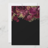 Burgundy Gold Floral 80th Birthday Party Kaart (Achterkant)