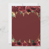 Burgundy Gold Floral Butterfly Quinceañera Quince Kaart (Achterkant)