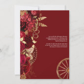 Burgundy & Gold Floral Elegant Charro Quinceañera Kaart (Achterkant)