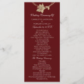 Burgundy Gold Floral Event Programme Maroon Red Programmakaart (Voorkant)