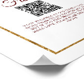 Burgundy Gold Floral herfst Wedding Honeymoon Fond Poster (Hoek)