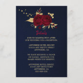 burgundy gold floral navy blue details informatiekaartje (Voorkant)