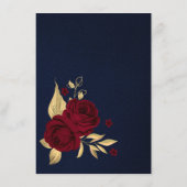 burgundy gold floral navy blue details informatiekaartje (Achterkant)
