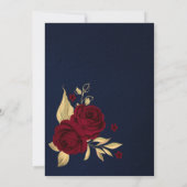 burgundy gold floral navy blue - jarig feest kaart (Achterkant)