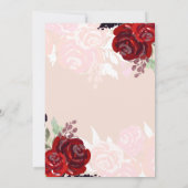 Burgundy Gold Floral Princess Sweet 16 Kaart (Achterkant)