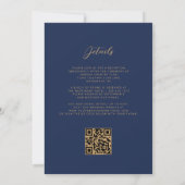 Burgundy Gold Floral QR Code Wedding Kaart (Achterkant)