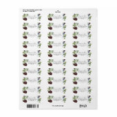 Burgundy Gold Floral Return Address Label (Full Sheet)