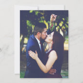 Burgundy Gold Floral Simple Photo Wedding Kaart (Achterkant)