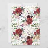 Burgundy Gold Floral Sweet 16 Kaart (Achterkant)