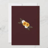 Burgundy Gold Floral - Uitnodiging van de Partij v (Achterkant)