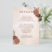 Burgundy & Gold Floral Wedding Enclosure Card Informatiekaartje (Staand voorkant)