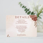 Burgundy & Gold Floral Wedding Enclosure Card Informatiekaartje (Staand voorkant)