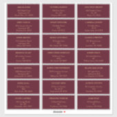 Burgundy Gold Floral Wedding Guest Adresetiketten Sticker (Vel)