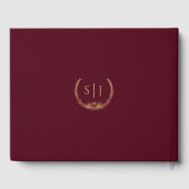 Burgundy Gold Floral Wedding Guest Book Gastenboek (Achterkant)