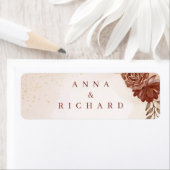 Burgundy & Gold Floral Wedding Invitation Etiket (Insitu)