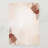 Burgundy & Gold Floral Wedding Invitation Kaart (Achterkant)