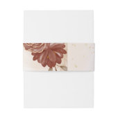 Burgundy & Gold Floral Wedding Invitation Uitnodigingen Wikkel (Achterkant Voorbeeld)