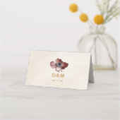 Burgundy Gold Floral Wedding Place Card Plaatskaartje (Achterkant)