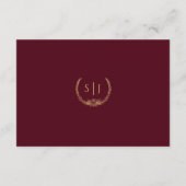 Burgundy Gold Floral Wedding Well Informatiekaartje (Achterkant)