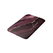 Burgundy Gold Foil Agate Geode Gold Monogram Badmat (Gekanteld)