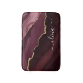 Burgundy Gold Foil Agate Geode Gold Monogram Badmat (Voorkant Verticaal)