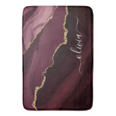 Burgundy Gold Foil Agate Geode Gold Monogram Badmat (Voorkant Verticaal)