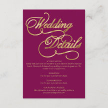 Burgundy & Gold Foil Calligraphy Formal Wedding