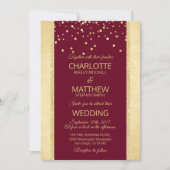 Burgundy Gold Foil Glitter Weddenschap Kaart (Voorkant)