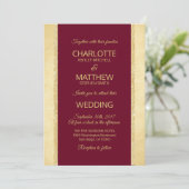 Burgundy Gold Foil Glitter Weddenschap Kaart (Staand voorkant)