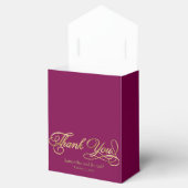 Burgundy & Gold Foil Thank You Calligraphy Wedding Bedankdoosjes (Geopend)