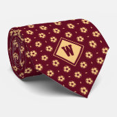 Burgundy Gold Futbol (Soccer) Ball Icon Necktie Stropdas (Opgerold)