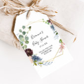 Burgundy Gold Geometric Baby shower Cadeaulabel