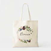 Burgundy Gold Geometric Bridesmaid Canvas tas (Voorkant)