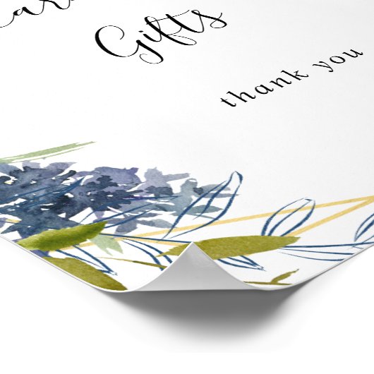 Burgundy Gold Geometric Cards and Gifts Sign Poster (Hoek)