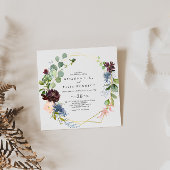 Burgundy Gold Geometric Casual Weddenschap Kaart