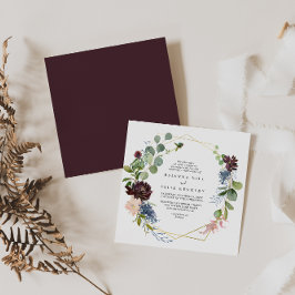 Burgundy Gold Geometric Diamond Weddenschap Kaart