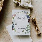Burgundy Gold Geometric RSVP
