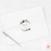 Burgundy Gold Geometric Weddenschap Welkom Vierkante Sticker (Envelop)