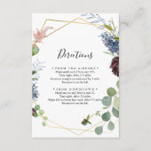 Burgundy Gold Geometric Wedding Directions Informatiekaartje (Voorkant)