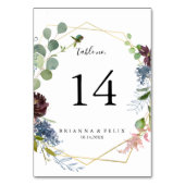 Burgundy Gold Geometric Wedding Kaart (Achterkant)