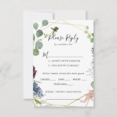 Burgundy Gold Geometric Wedding Menu Keuze RSVP (Voorkant)