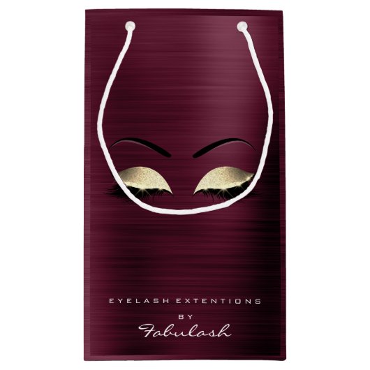 Burgundy Gold Glam Glitter Makeup Lashes Beauty Klein Cadeauzakje (Achterkant)