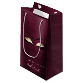 Burgundy Gold Glam Glitter Makeup Lashes Beauty Klein Cadeauzakje (Voorkant Gekanteld)