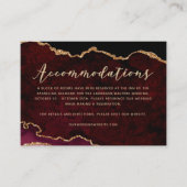 Burgundy Gold Glitter Agate Accommodations Informatiekaartje (Voorkant)
