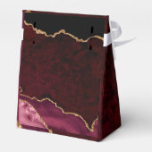 Burgundy Gold Glitter Agate Wedding Bedankdoosjes (Achterkant)