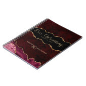 Burgundy Gold Glitter Agate Wedding Notitieboek (Linkerzijde)